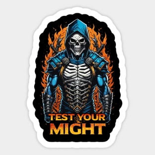 Test Your Might Skeleton Ninja Sticker
